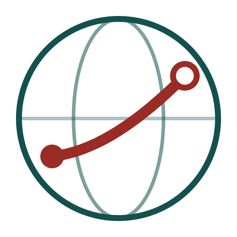 Plotline logo: a globe with a plotted line